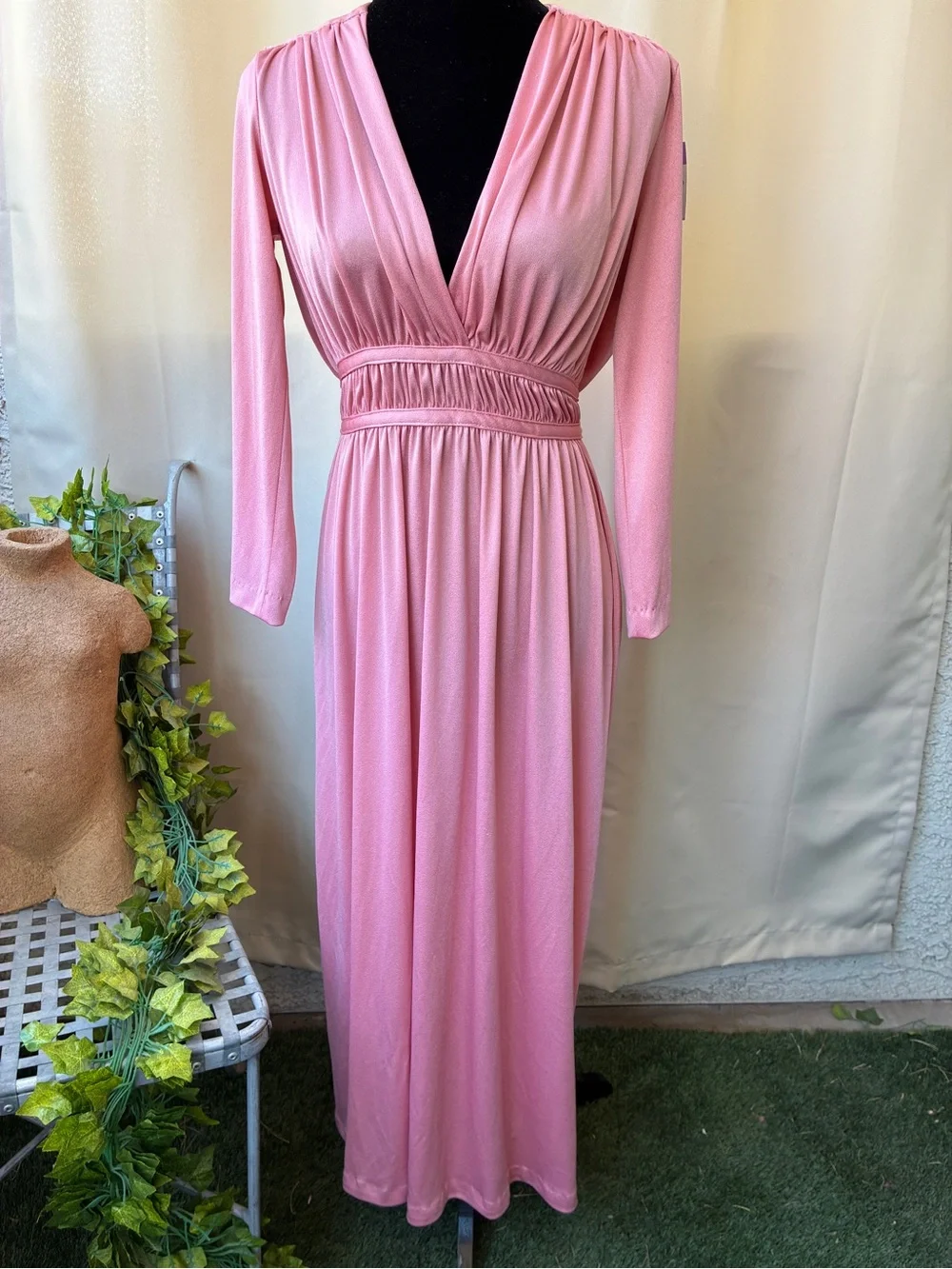 Vintage | Dresses | Vintage 7s Grecian Goddess Deep Plunge Pink Medium Maxi Dress | Poshmark Vintage | Dresses | Vintage 7s Grecian Goddess Deep Plunge Pink Medium Maxi Dress | Poshmark